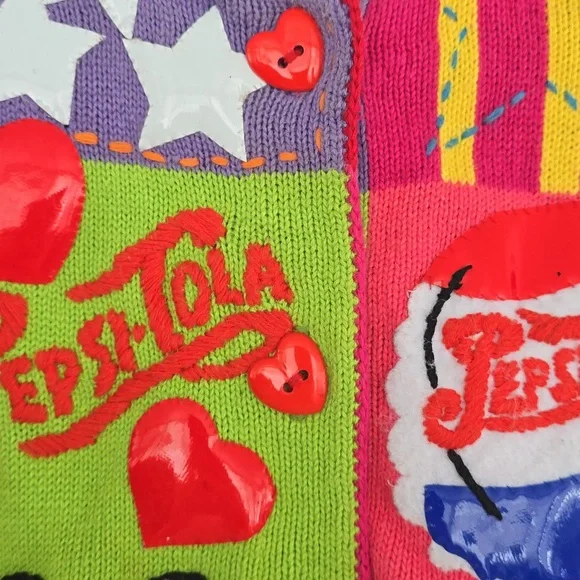 Vintage 1998 Michael Simon Pepsi-Cola Cardigan Size M Collectible - Picture 4 of 13